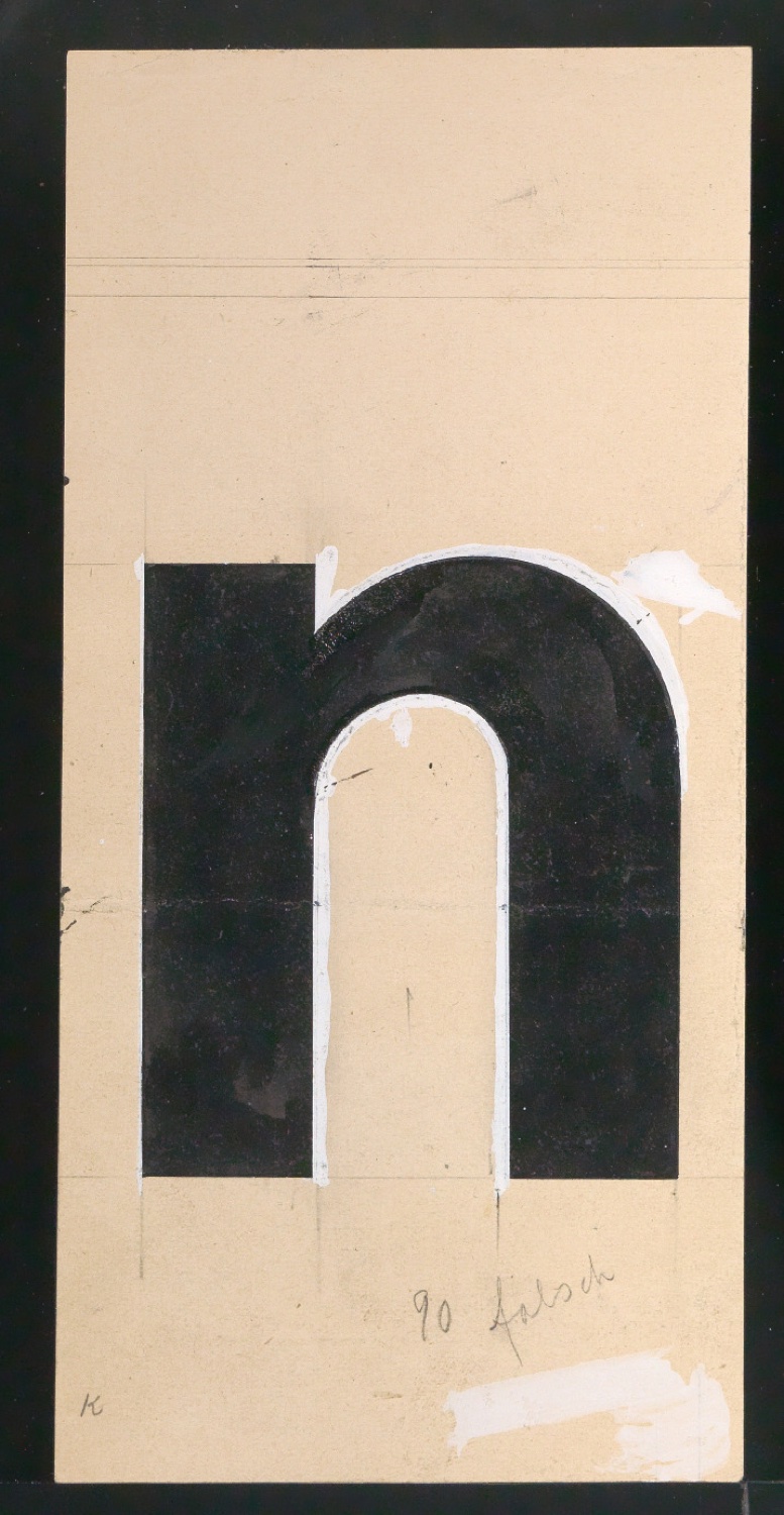 Entwurfszeichnungen Uhertype Dreiviertel Fette Grotesk — Blatt 25