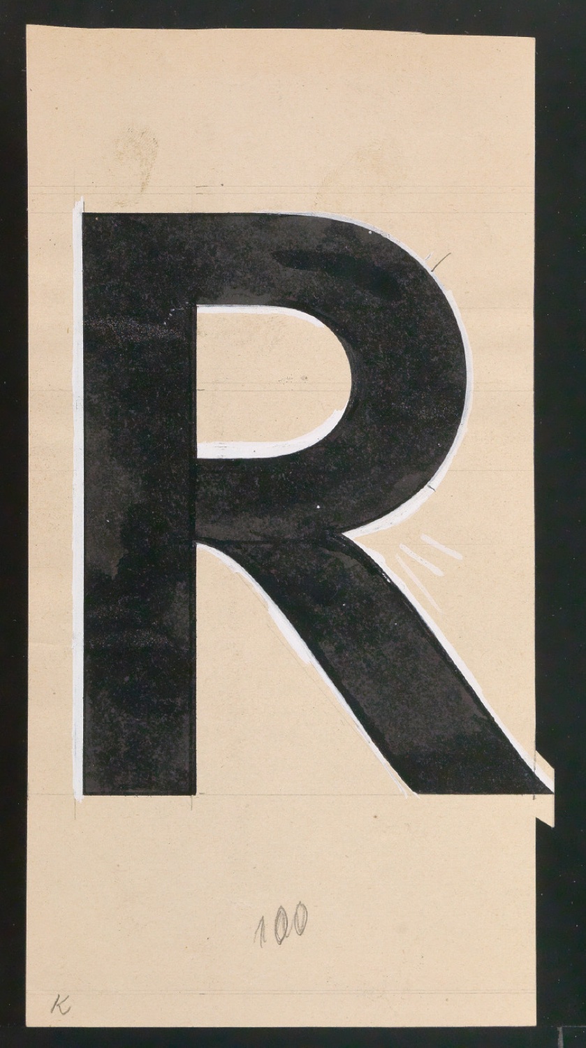 Entwurfszeichnungen Uhertype Dreiviertel Fette Grotesk — Blatt 29
