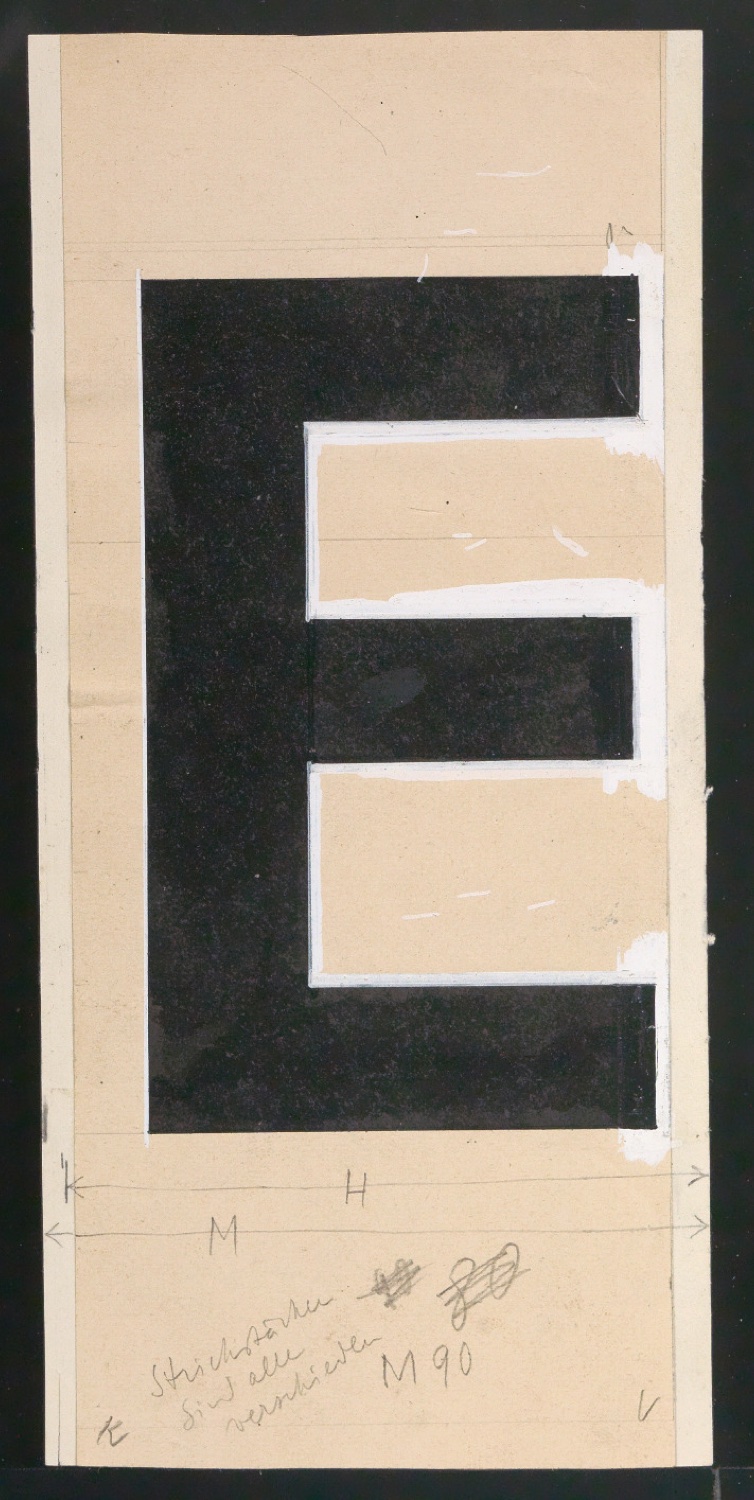 Entwurfszeichnungen Uhertype Dreiviertel Fette Grotesk — Blatt 31