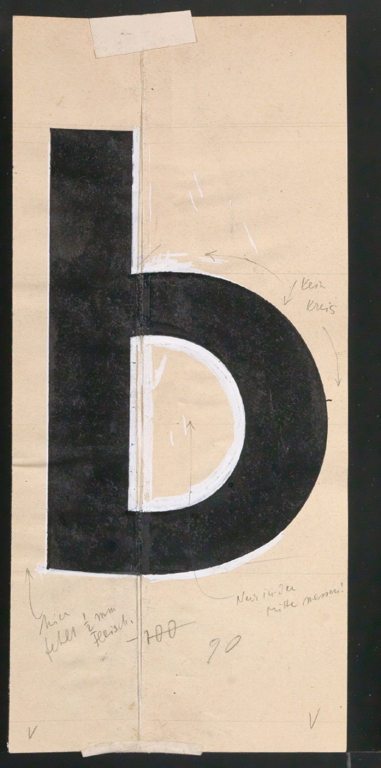 Entwurfszeichnungen Uhertype Dreiviertel Fette Grotesk — Blatt 35