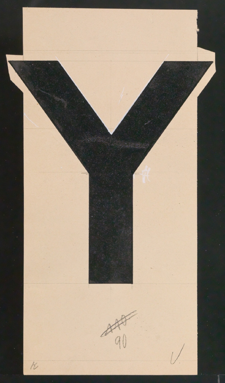 Entwurfszeichnungen Uhertype Dreiviertel Fette Grotesk — Blatt 43