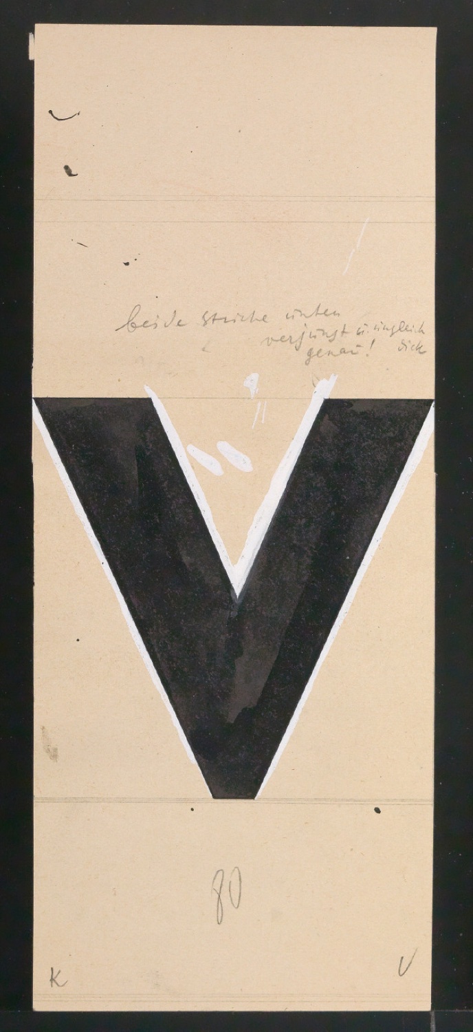 Entwurfszeichnungen Uhertype Dreiviertel Fette Grotesk — Blatt 51