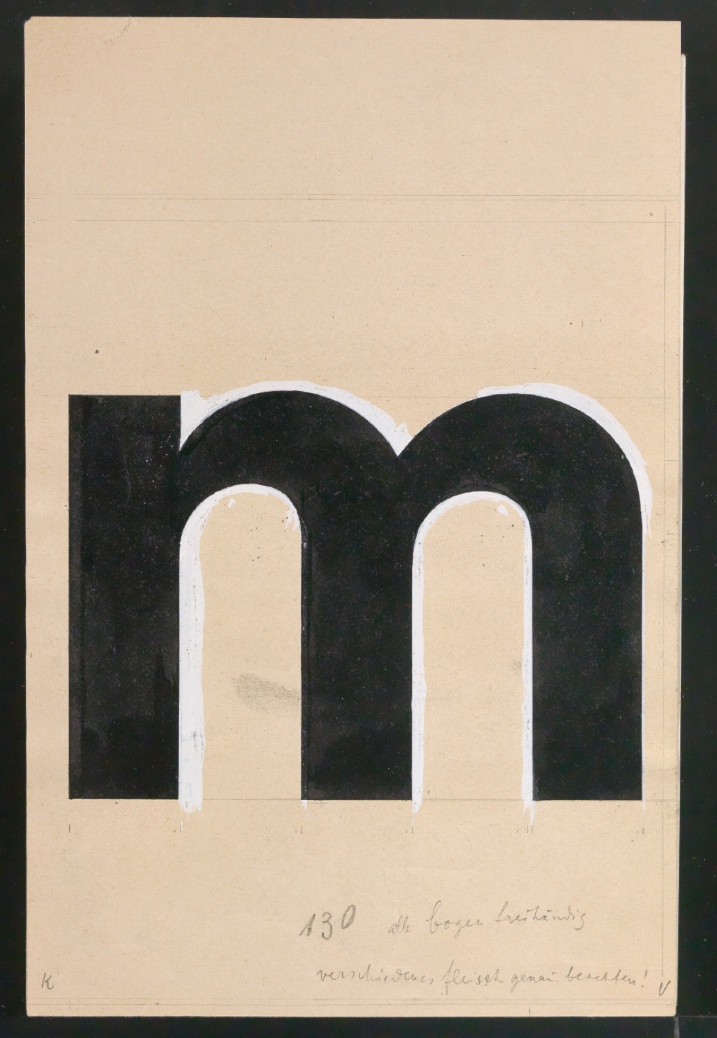 Entwurfszeichnungen Uhertype Dreiviertel Fette Grotesk — Blatt 53