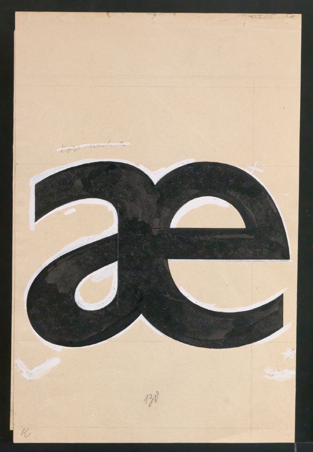 Entwurfszeichnungen Uhertype Dreiviertel Fette Grotesk — Blatt 55