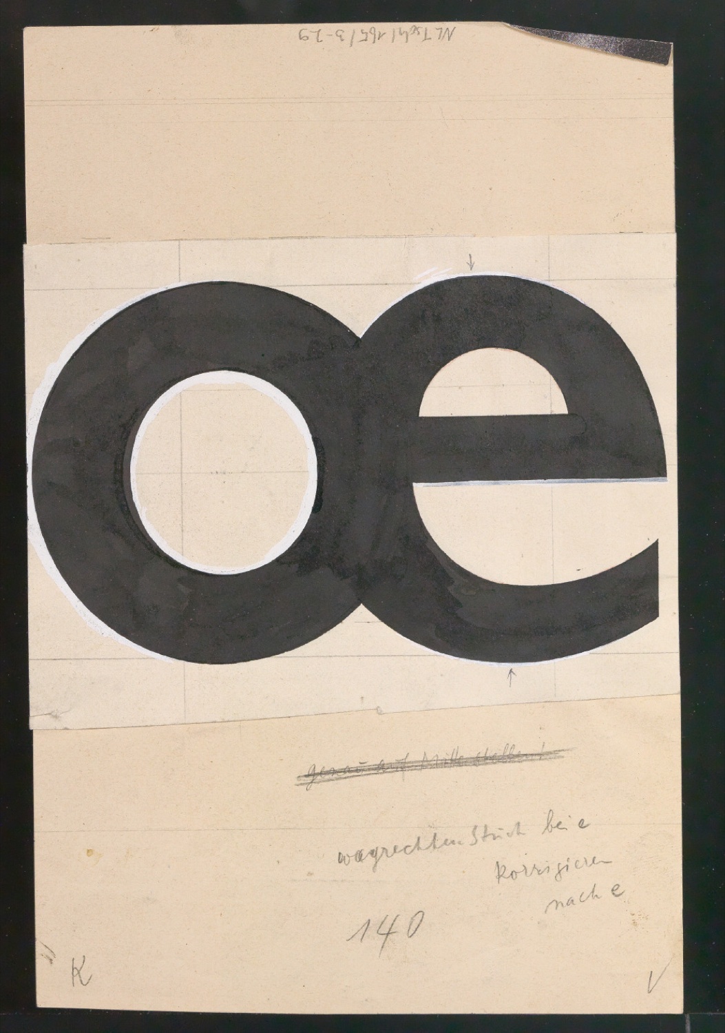 Entwurfszeichnungen Uhertype Dreiviertel Fette Grotesk — Blatt 57