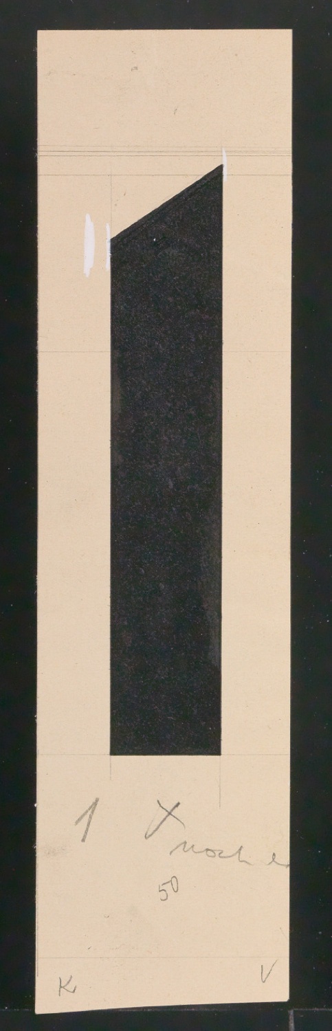 Entwurfszeichnungen Uhertype Dreiviertel Fette Grotesk — Blatt 61