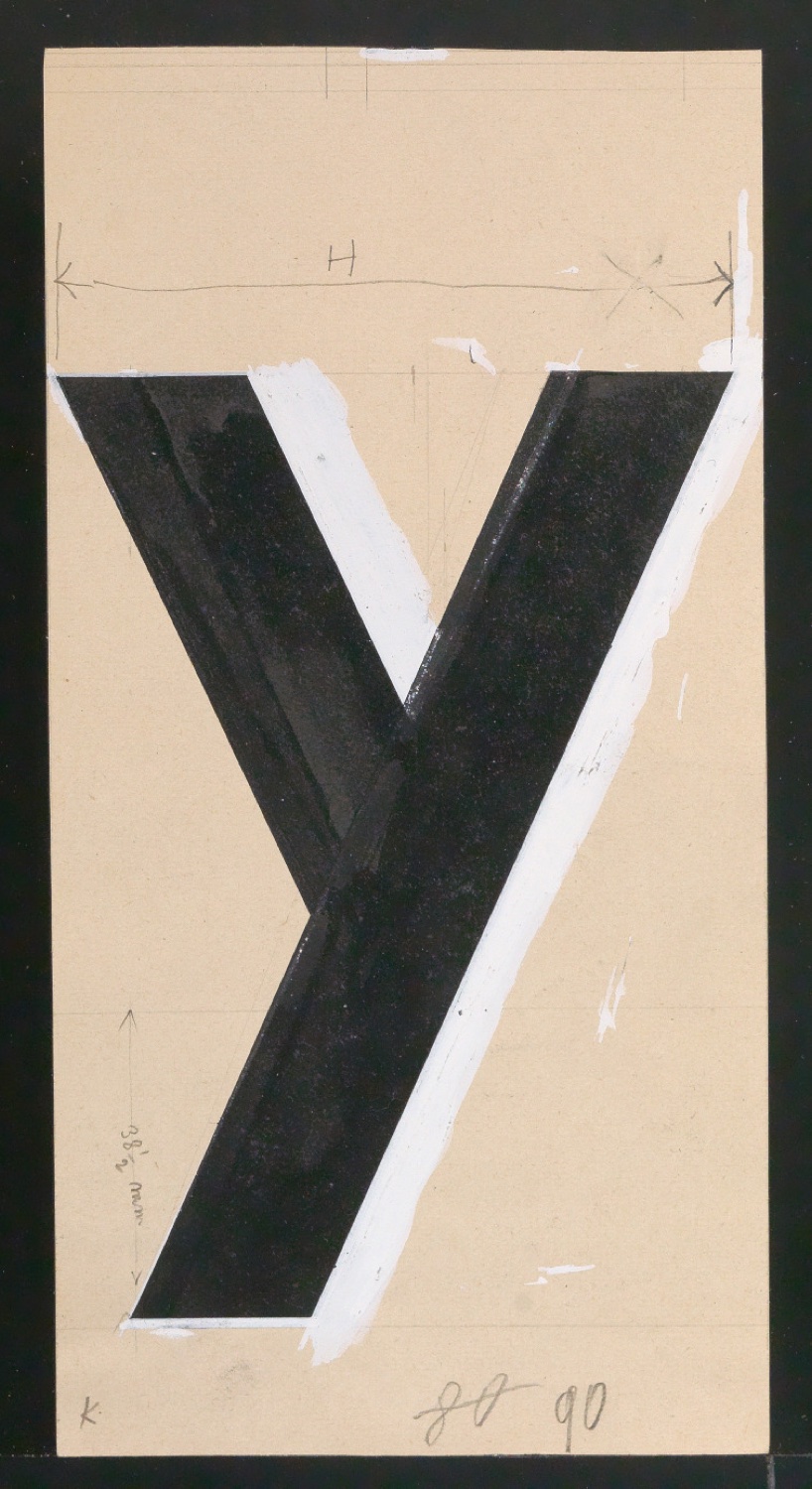 Entwurfszeichnungen Uhertype Dreiviertel Fette Grotesk — Blatt 69