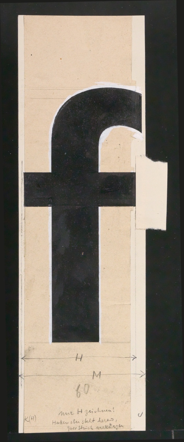 Entwurfszeichnungen Uhertype Dreiviertel Fette Grotesk — Blatt 71