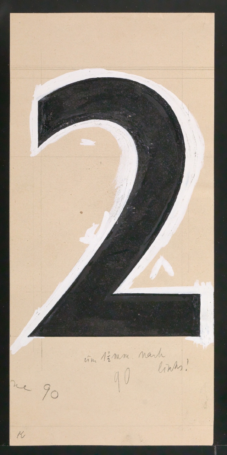 Entwurfszeichnungen Uhertype Dreiviertel Fette Grotesk — Blatt 73