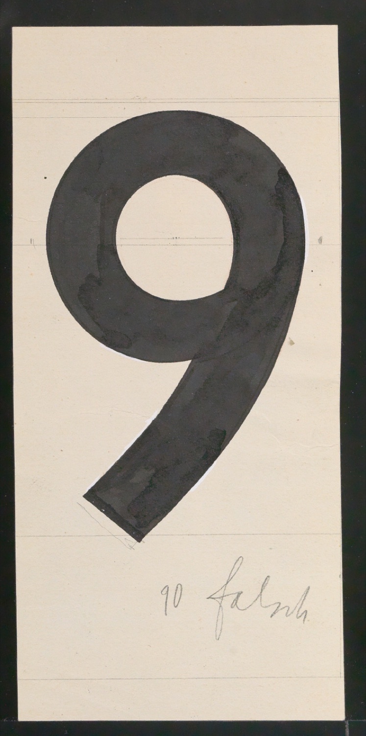 Entwurfszeichnungen Uhertype Dreiviertel Fette Grotesk — Blatt 75