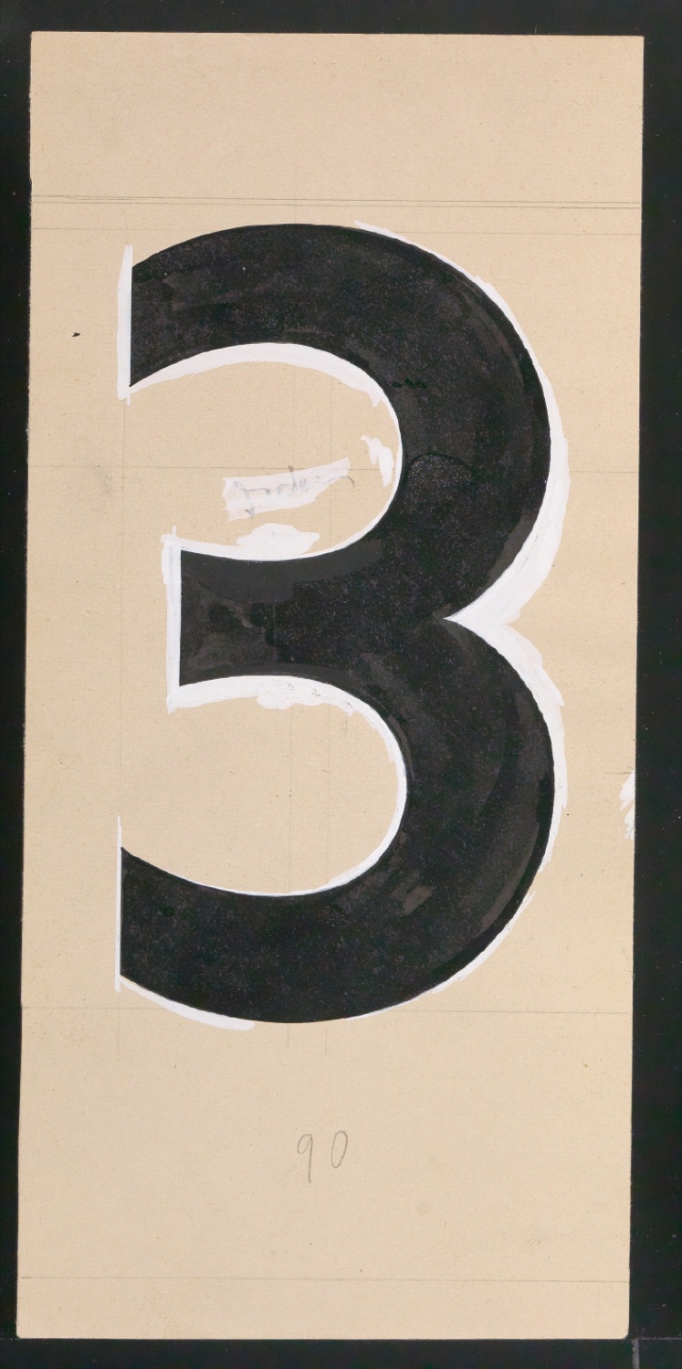 Entwurfszeichnungen Uhertype Dreiviertel Fette Grotesk — Blatt 77