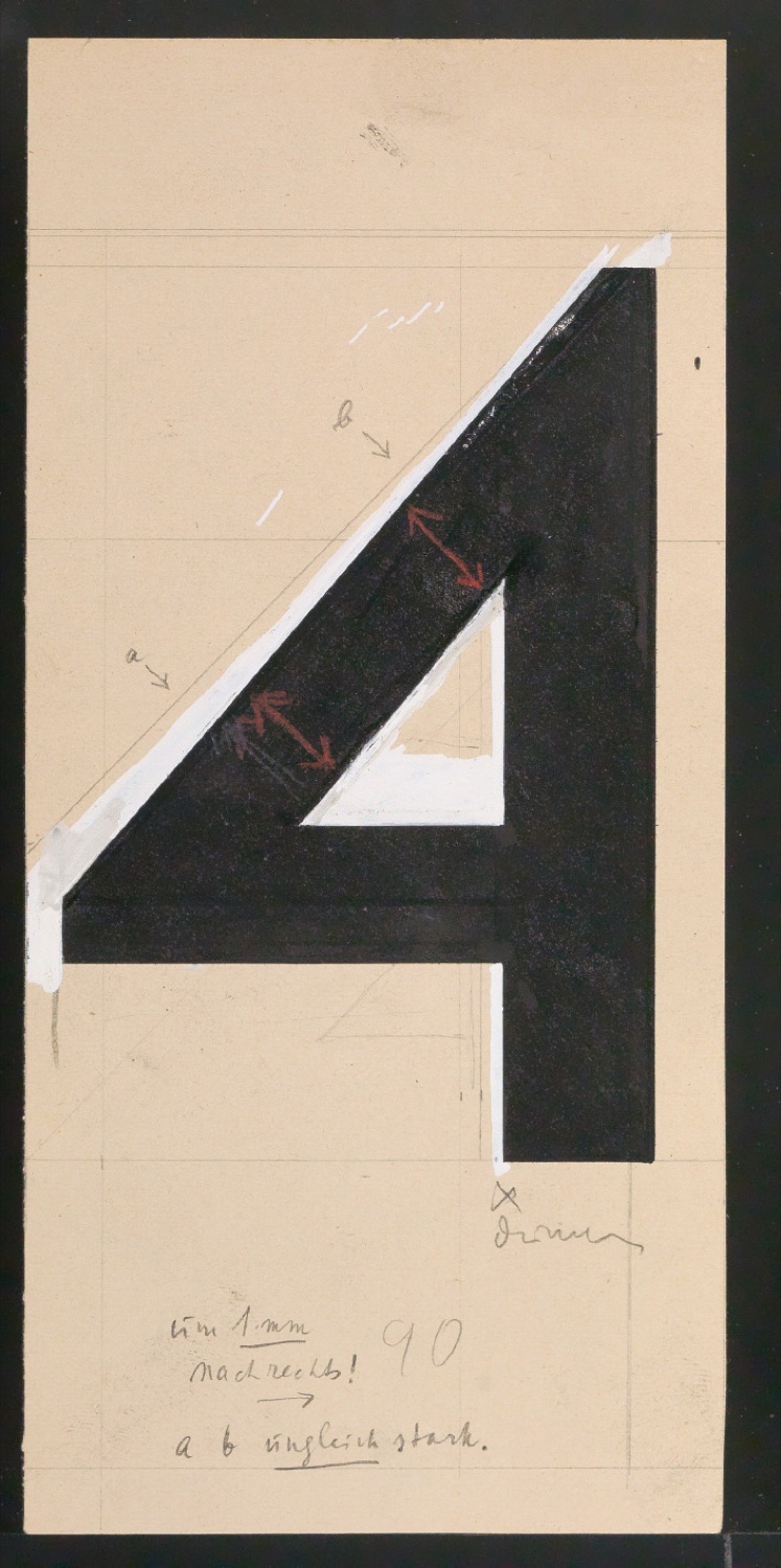 Entwurfszeichnungen Uhertype Dreiviertel Fette Grotesk — Blatt 83