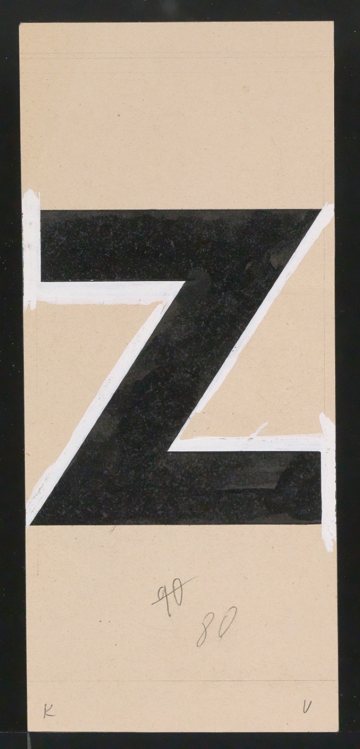 Entwurfszeichnungen Uhertype Dreiviertel Fette Grotesk — Blatt 103