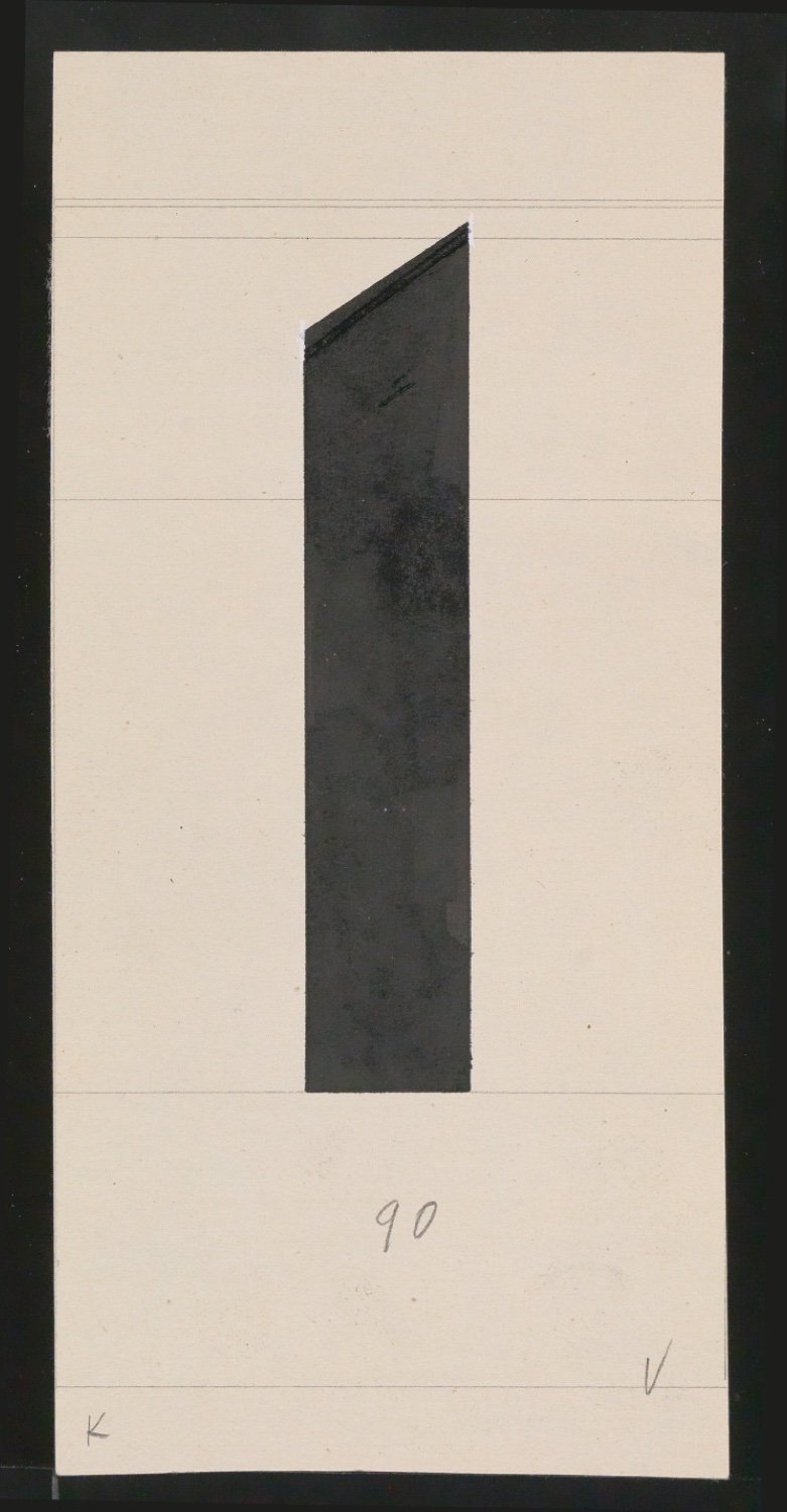 Entwurfszeichnungen Uhertype Dreiviertel Fette Grotesk — Blatt 105