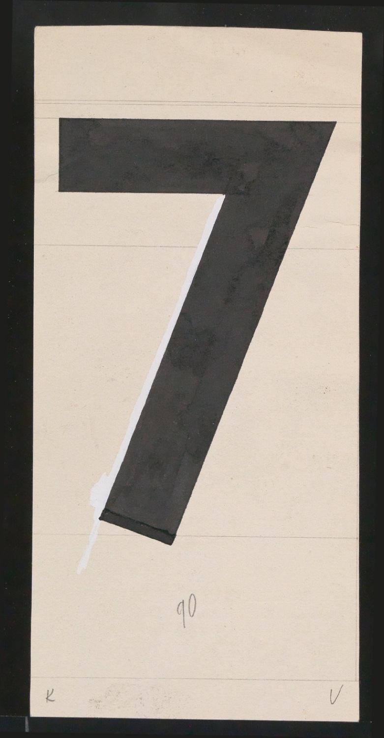 Entwurfszeichnungen Uhertype Dreiviertel Fette Grotesk — Blatt 107