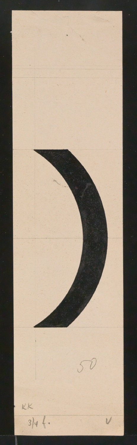 Entwurfszeichnungen Uhertype Dreiviertel Fette Grotesk — Blatt 109