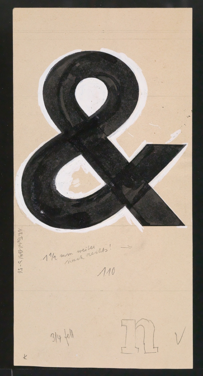 Entwurfszeichnungen Uhertype Dreiviertel Fette Grotesk — Blatt 111