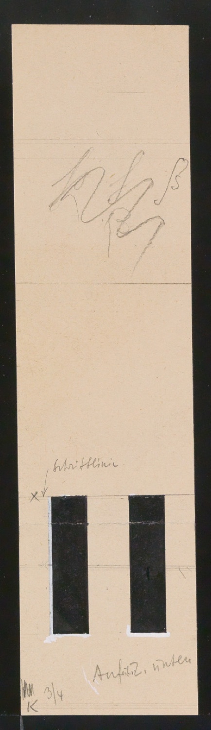 Entwurfszeichnungen Uhertype Dreiviertel Fette Grotesk — Blatt 121