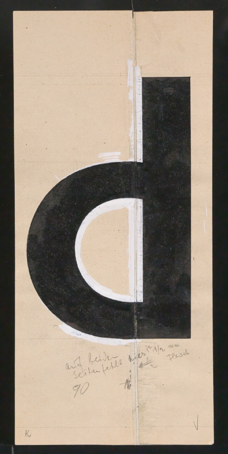 Entwurfszeichnungen Uhertype Dreiviertel Fette Grotesk — Blatt 131