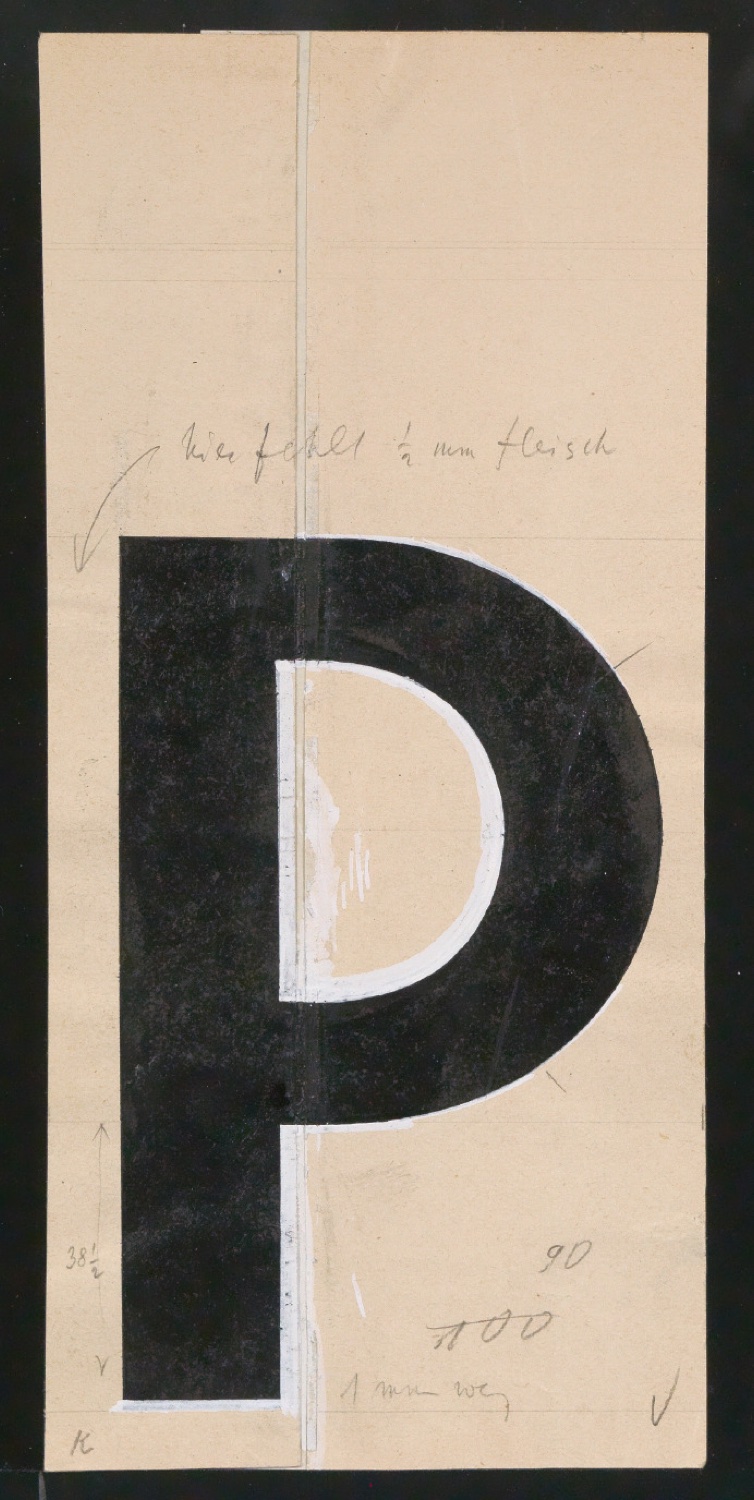 Entwurfszeichnungen Uhertype Dreiviertel Fette Grotesk — Blatt 133