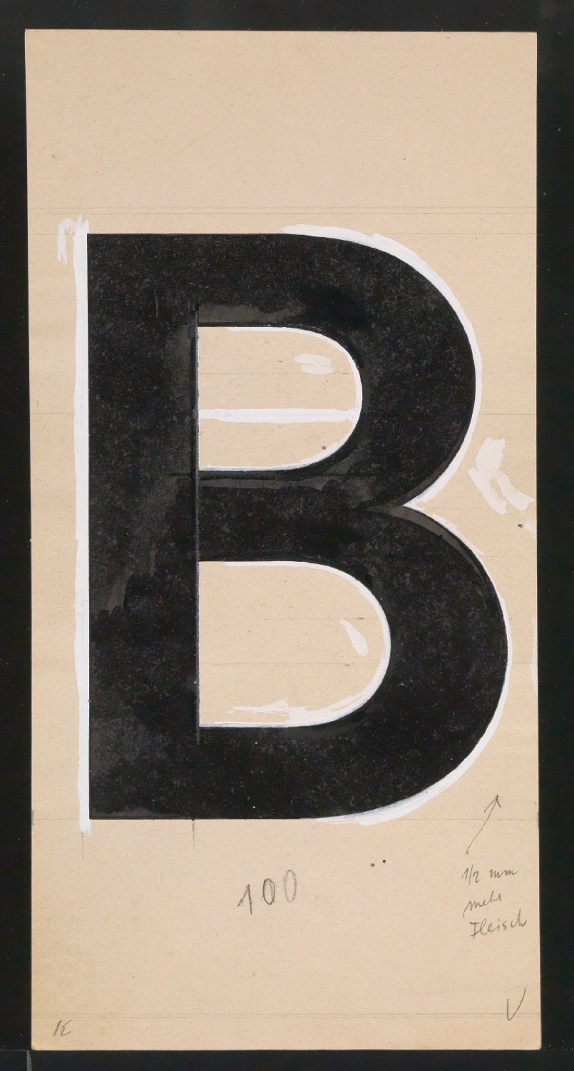 Entwurfszeichnungen Uhertype Dreiviertel Fette Grotesk — Blatt 137