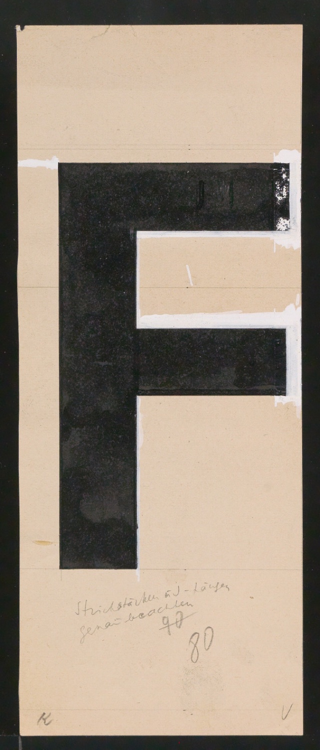 Entwurfszeichnungen Uhertype Dreiviertel Fette Grotesk — Blatt 141