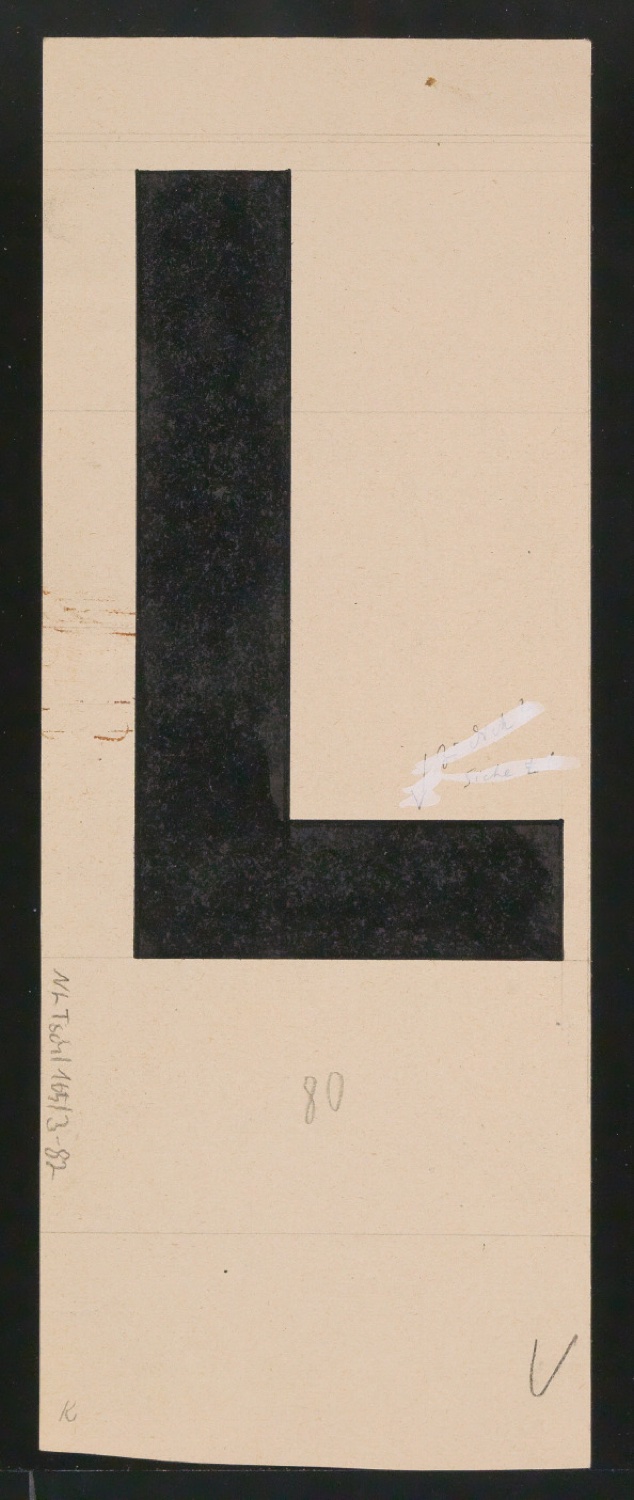 Entwurfszeichnungen Uhertype Dreiviertel Fette Grotesk — Blatt 163