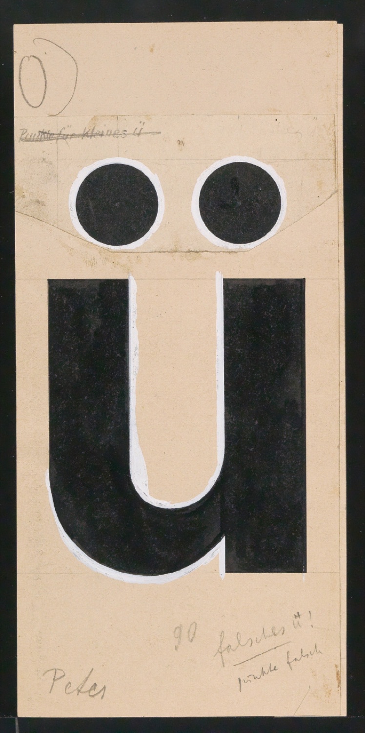 Entwurfszeichnungen Uhertype Dreiviertel Fette Grotesk — Blatt 165