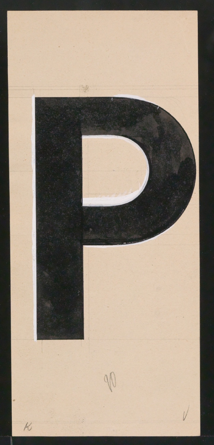 Entwurfszeichnungen Uhertype Dreiviertel Fette Grotesk — Blatt 175
