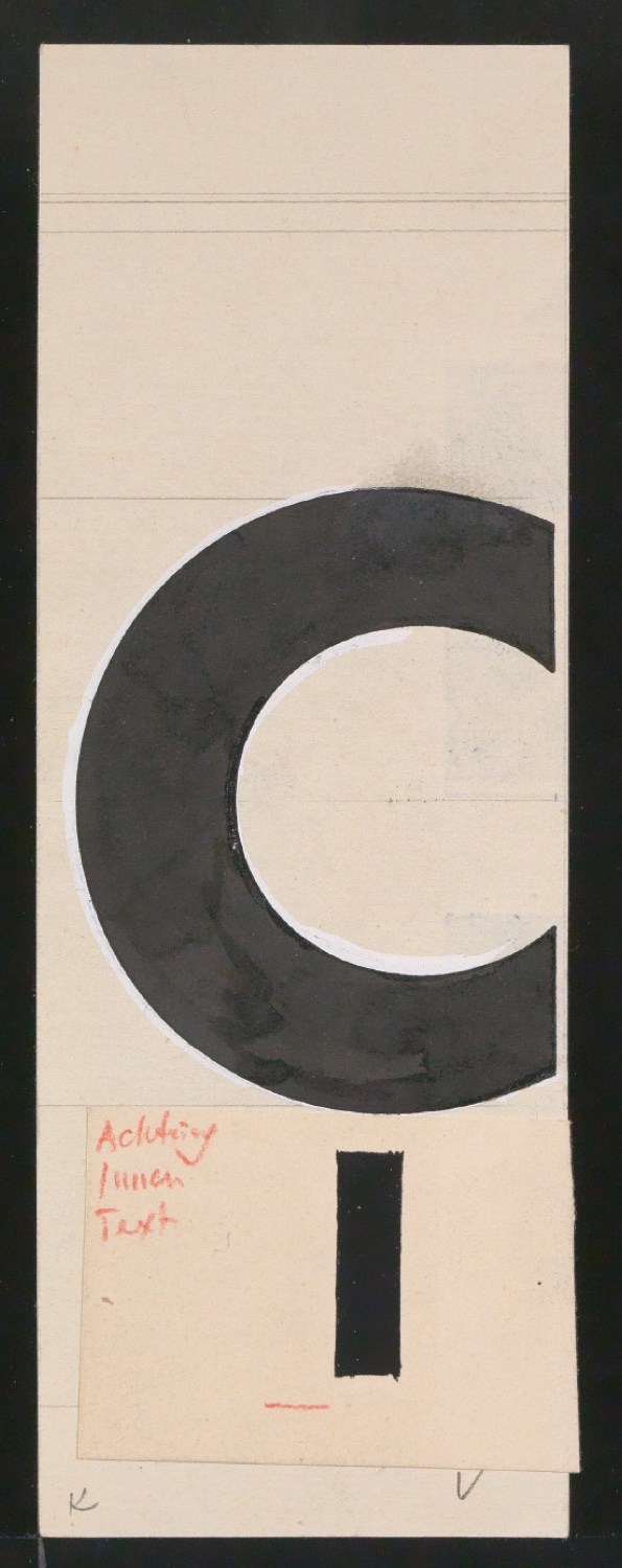 Entwurfszeichnungen Uhertype Dreiviertel Fette Grotesk — Blatt 179