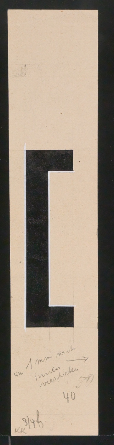 Entwurfszeichnungen Uhertype Dreiviertel Fette Grotesk — Blatt 193