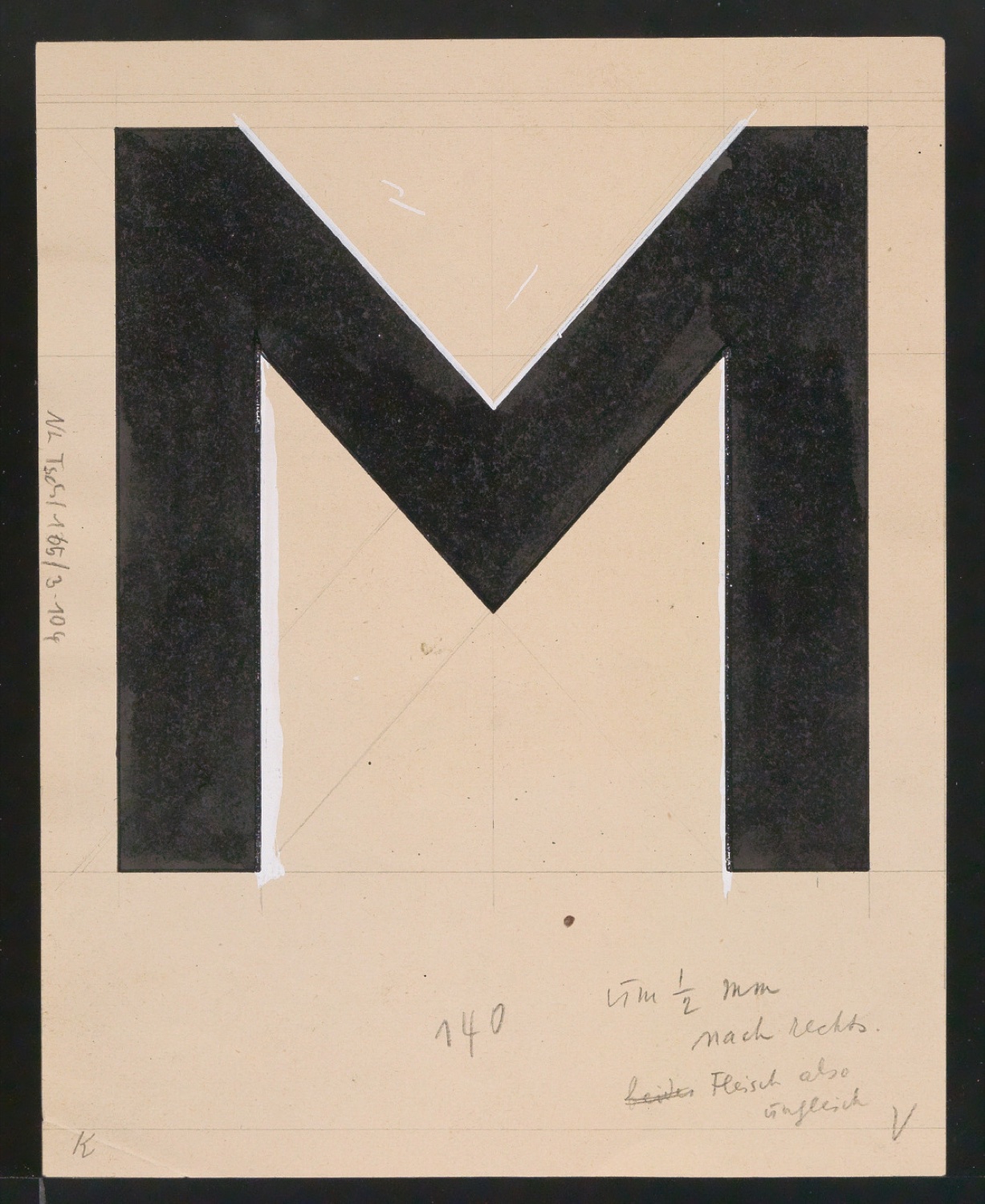 Entwurfszeichnungen Uhertype Dreiviertel Fette Grotesk — Blatt 213
