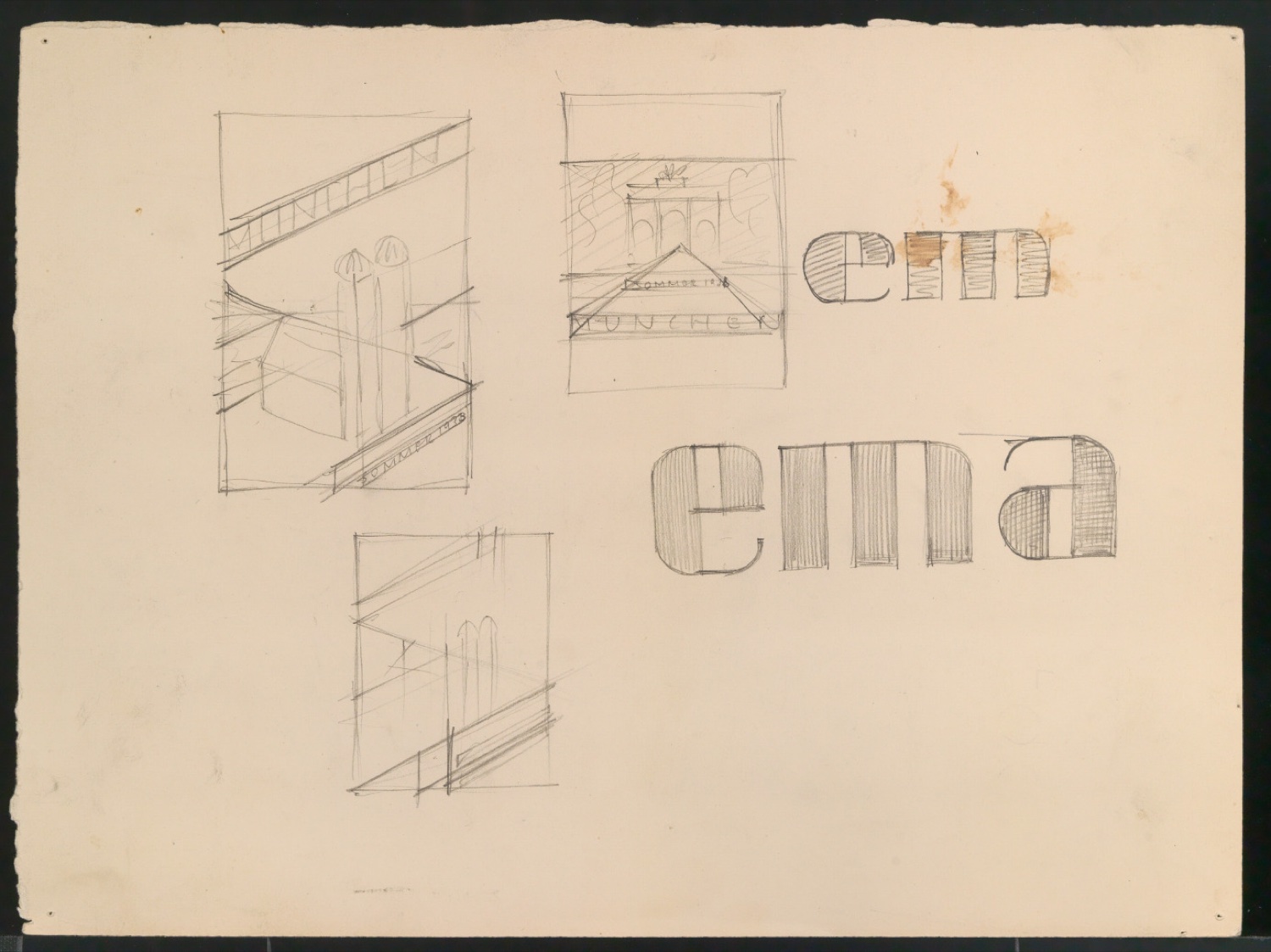 Entwurfszeichnungen Uhertype Halbfette Ramses — Blatt 1
