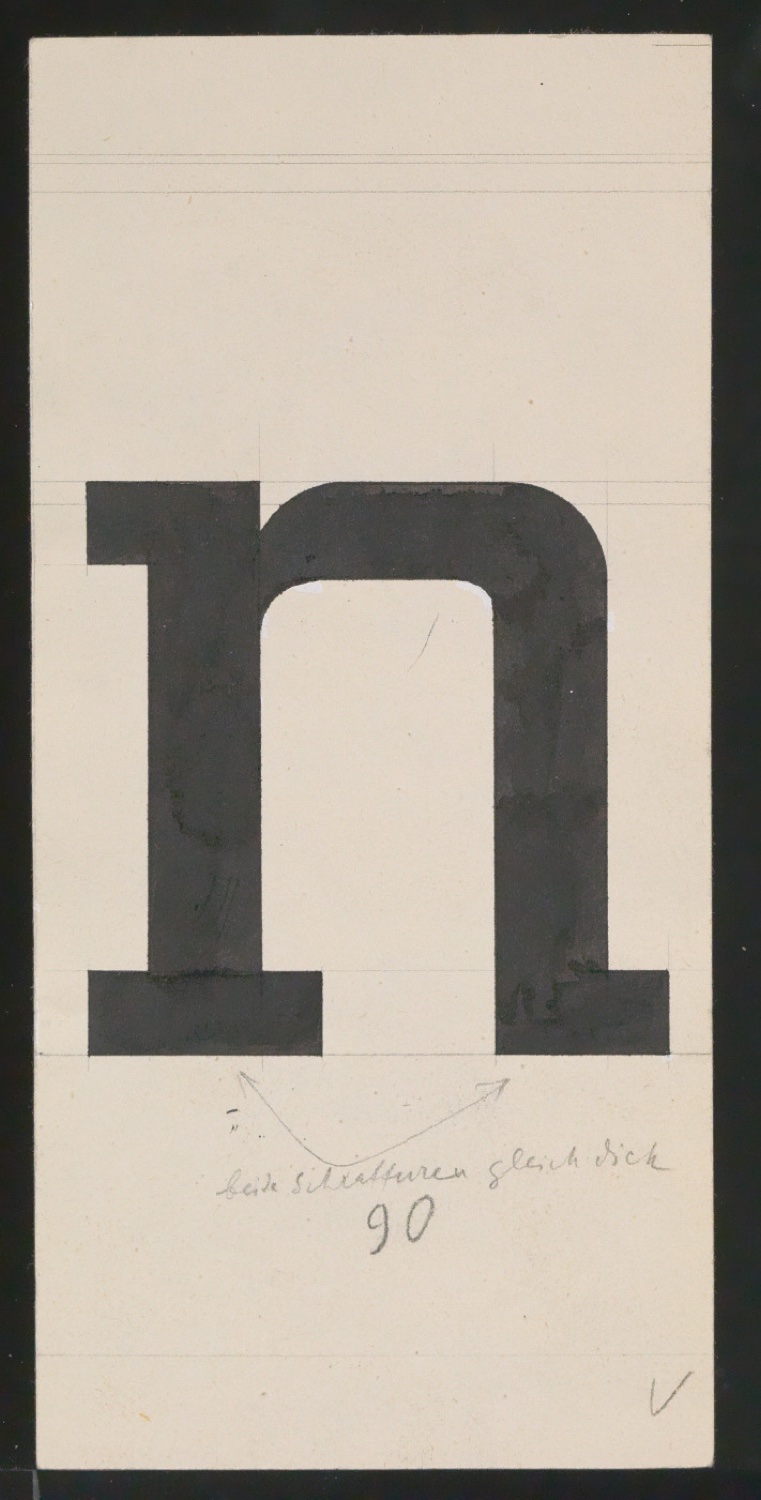 Entwurfszeichnungen Uhertype Halbfette Ramses — Blatt 3