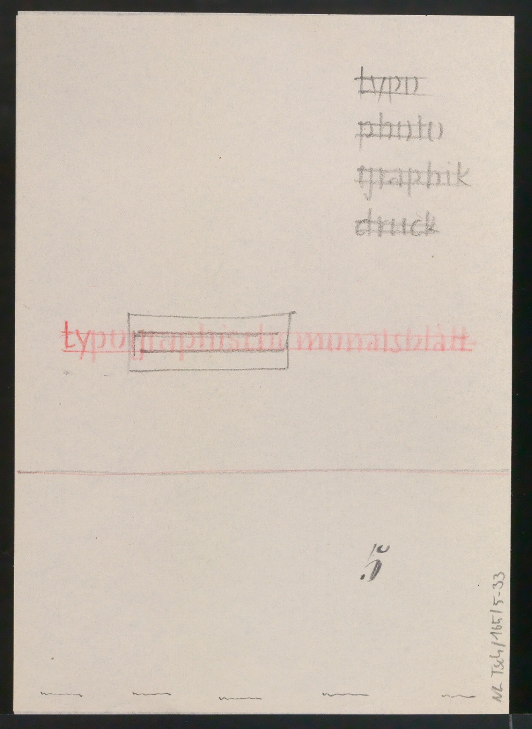 Entwurfszeichnungen für den Umschläge von Typographische Monatsblätter — Blatt 2