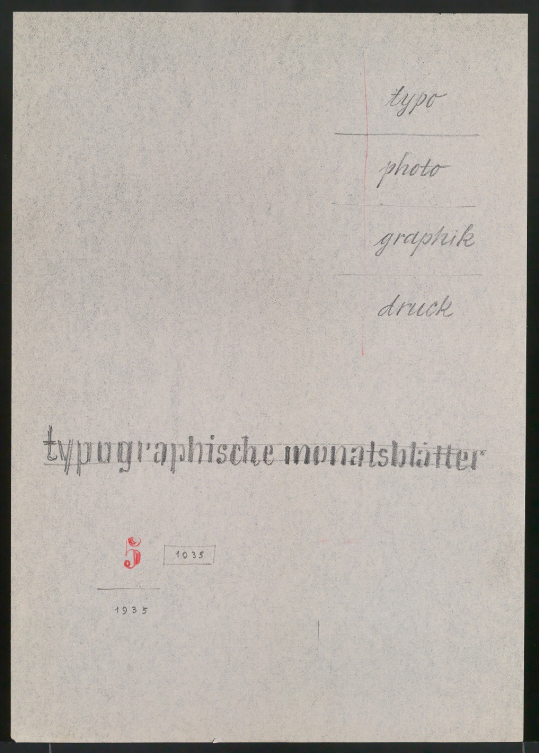 Entwurfszeichnungen für den Umschläge von Typographische Monatsblätter — Blatt 11