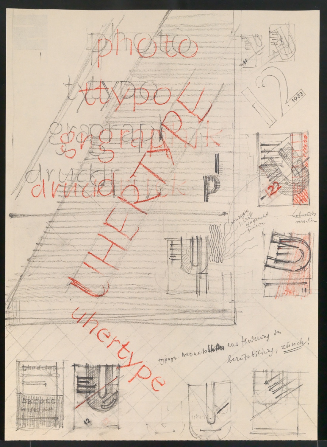 Entwurfszeichnungen für den Umschläge von Typographische Monatsblätter — Blatt 15