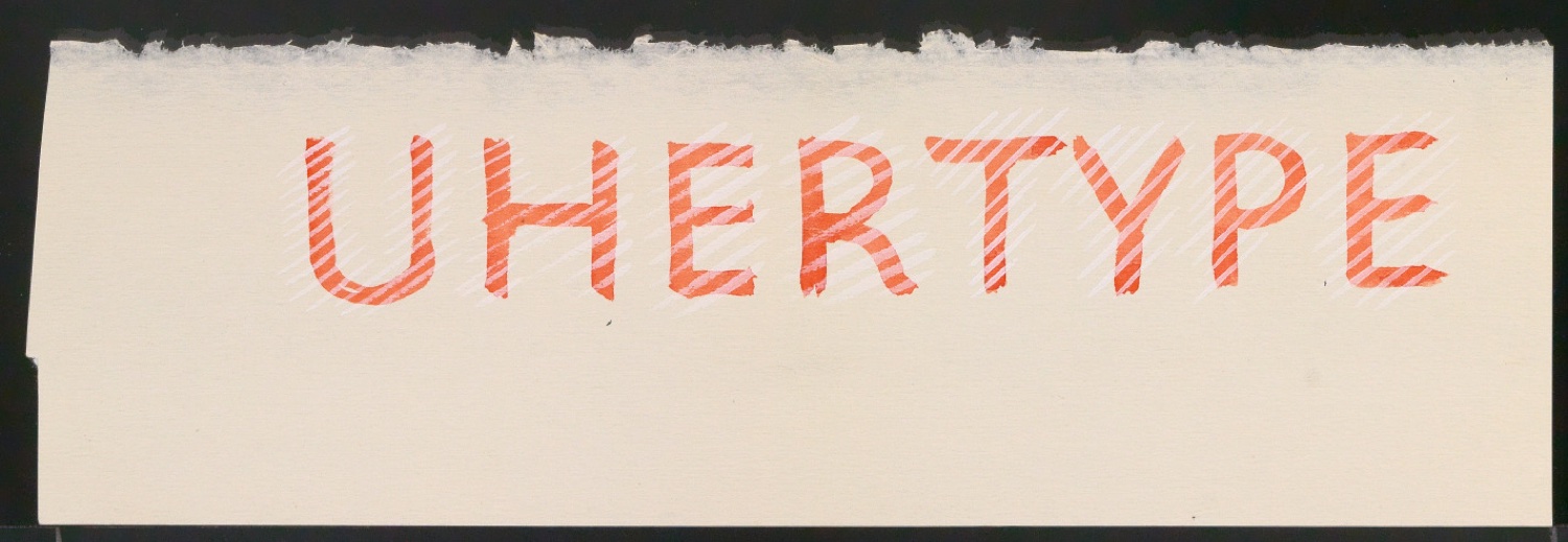 Entwurfsskizzen, Typoskripte und Notizen für Uhertype Prospekt — Blatt 31