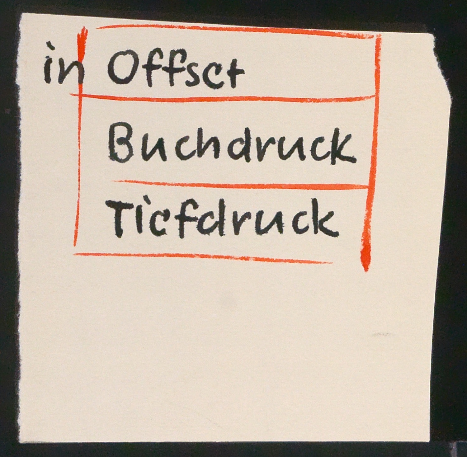 Entwurfsskizzen, Typoskripte und Notizen für Uhertype Prospekt — Blatt 33