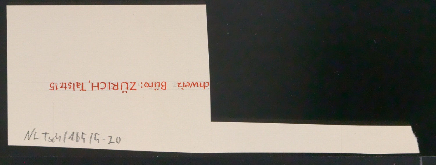 Entwurfsskizzen, Typoskripte und Notizen für Uhertype Prospekt — Blatt 38