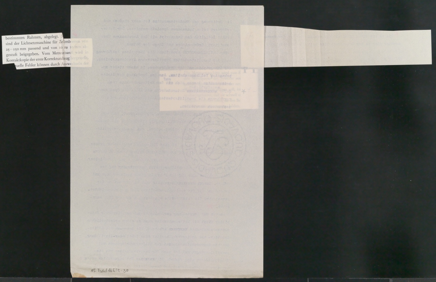 Entwurfsskizzen, Typoskripte und Notizen für Uhertype Prospekt — Blatt 60