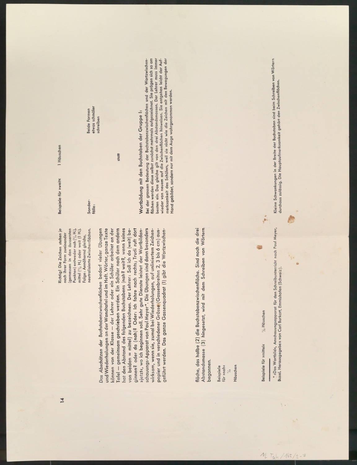 Einzelbestimmungen zur Verwendung der halbfetten Standard-Grotesk — Blatt 14