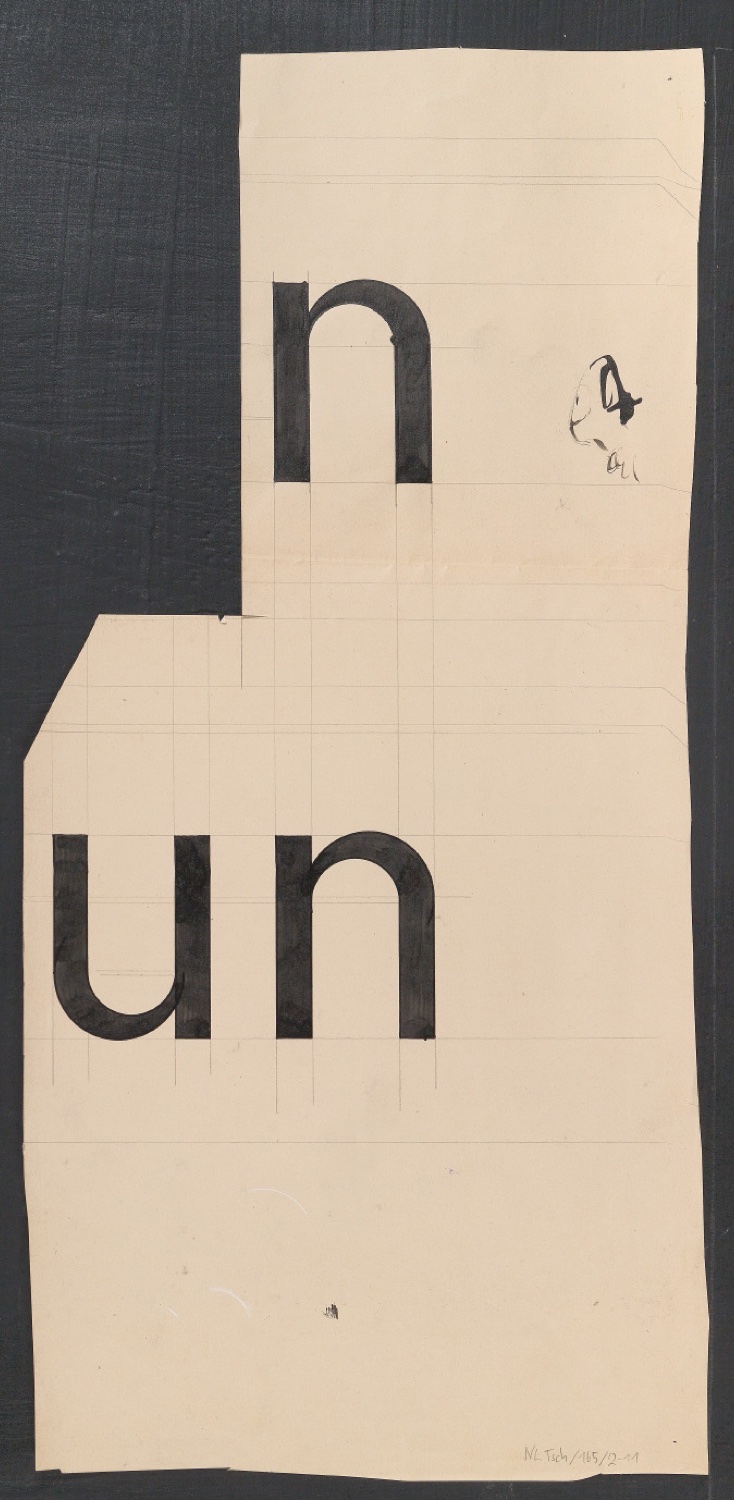 Entwurfszeichnungen Uhertype Standard-Grotesk — Blatt 5