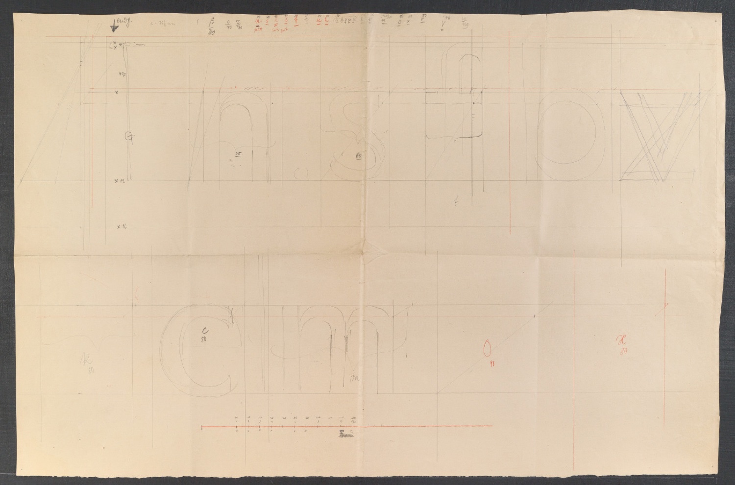 Entwurfszeichnungen Uhertype Standard-Grotesk — Blatt 7