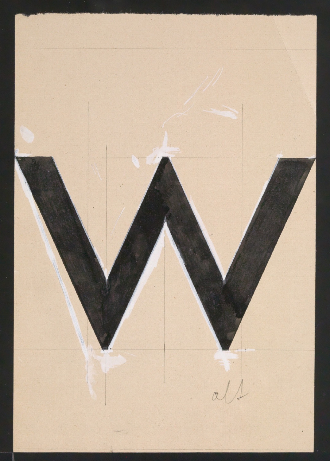 Mappe mit Entwurfszeichnungen Uhertype Standard-Grotesk Halbfett, erledigte Skizzen (ungültige) — Blatt 7