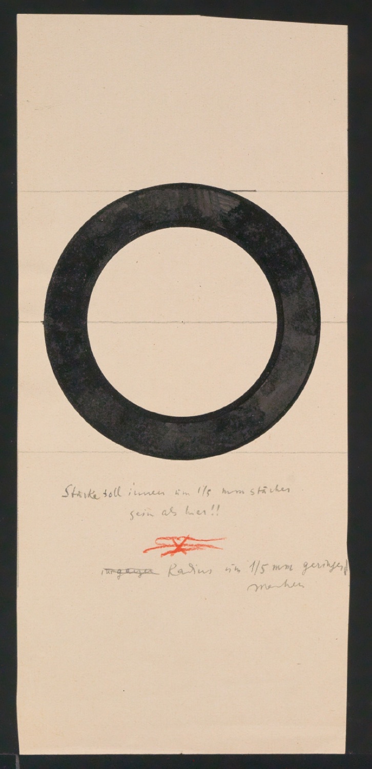 Mappe mit Entwurfszeichnungen Uhertype Standard-Grotesk Halbfett, erledigte Skizzen (ungültige) — Blatt 19