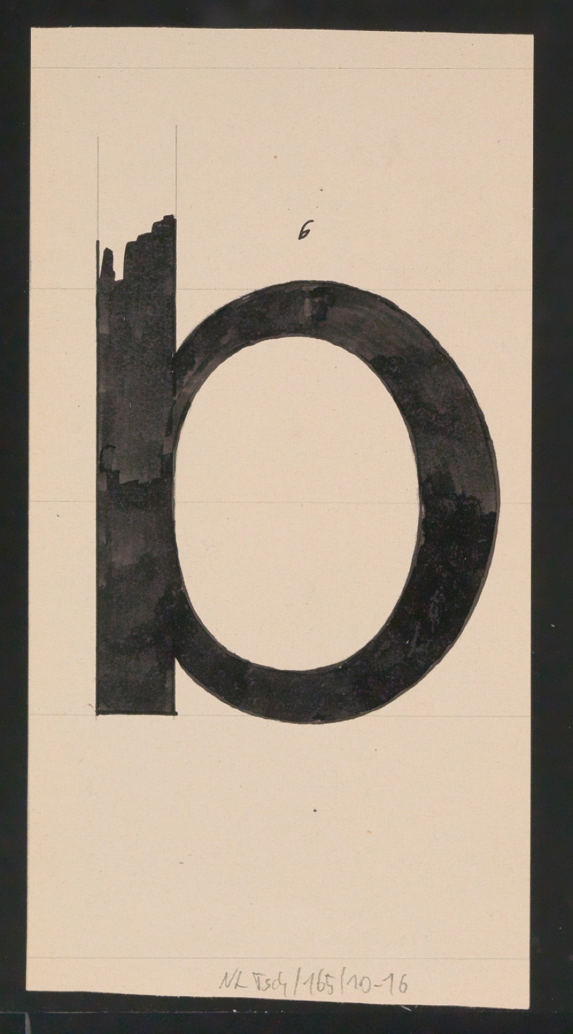 Mappe mit Entwurfszeichnungen Uhertype Standard-Grotesk Halbfett, erledigte Skizzen (ungültige) — Blatt 33
