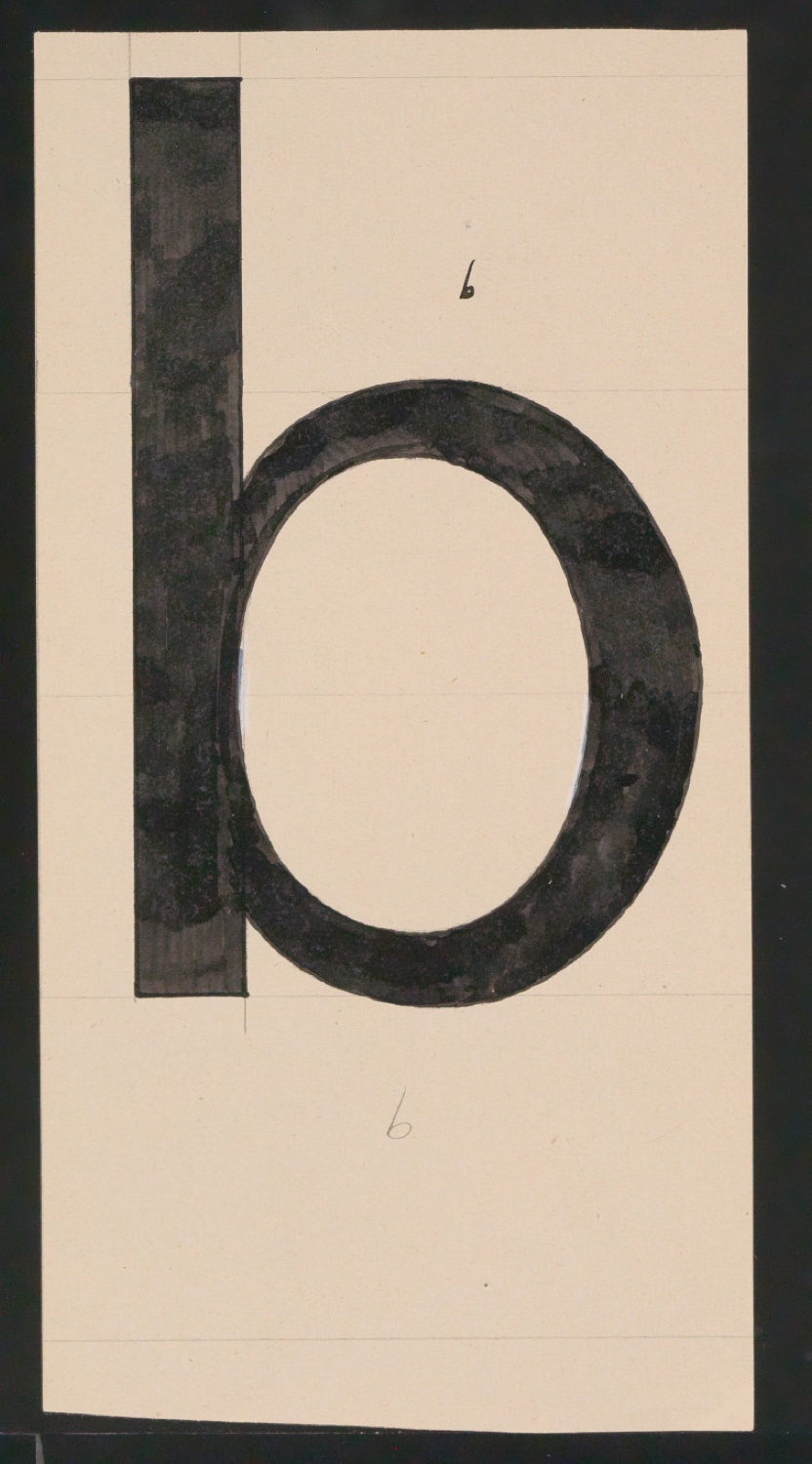 Mappe mit Entwurfszeichnungen Uhertype Standard-Grotesk Halbfett, erledigte Skizzen (ungültige) — Blatt 35