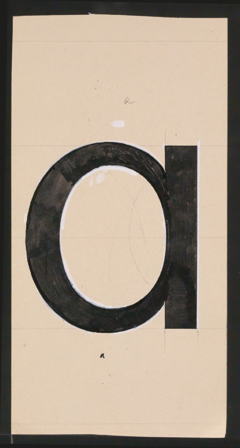 Mappe mit Entwurfszeichnungen Uhertype Standard-Grotesk Halbfett, erledigte Skizzen (ungültige) — Blatt 39