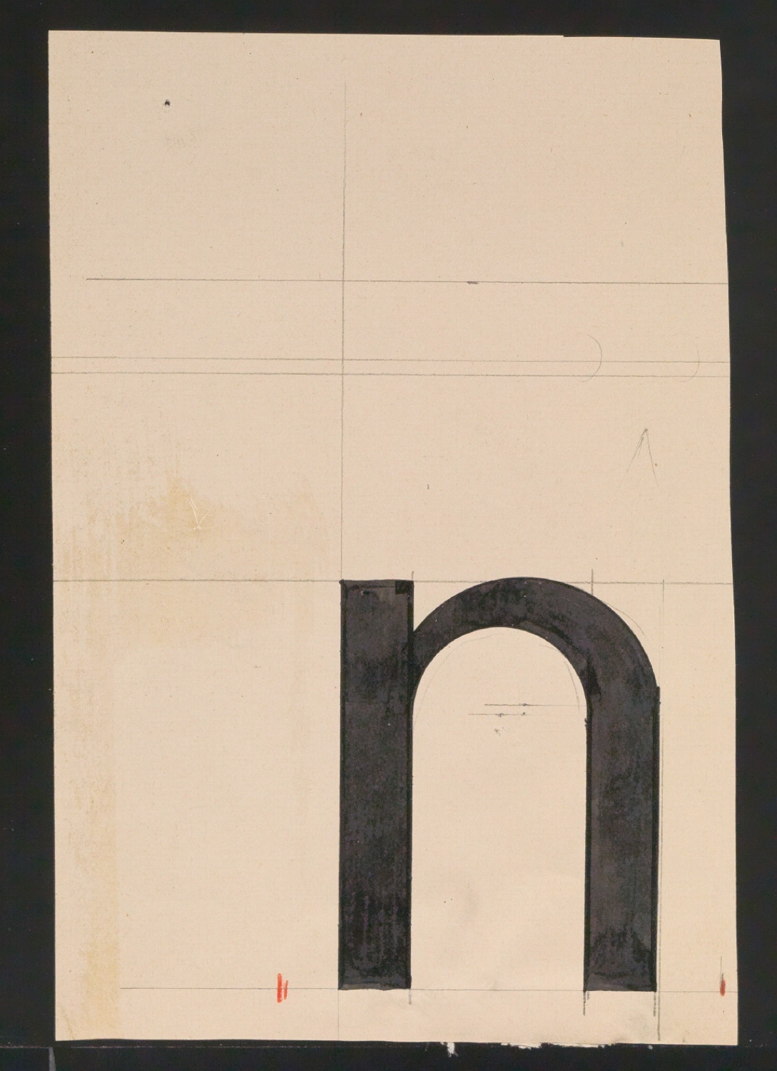 Mappe mit Entwurfszeichnungen Uhertype Standard-Grotesk Halbfett, erledigte Skizzen (ungültige) — Blatt 47